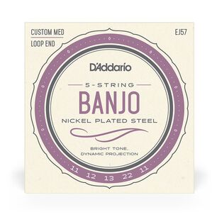 Set De Cuerdas Banjo Nickel Custom Ej57 Med Daddario